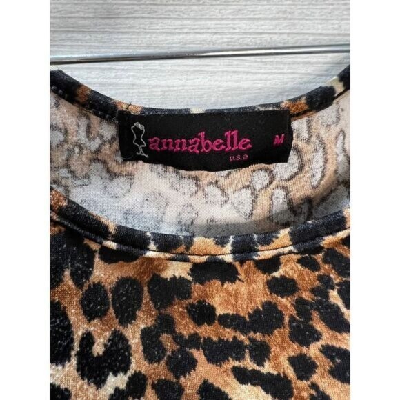 NWOT Annabelle Animal Print Peplum Tank Top Medium - Picture 4 of 5